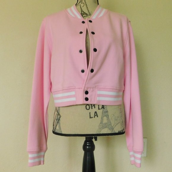 Cropped Pastel Letterman/Varsity Jacket - Picture 1 of 6